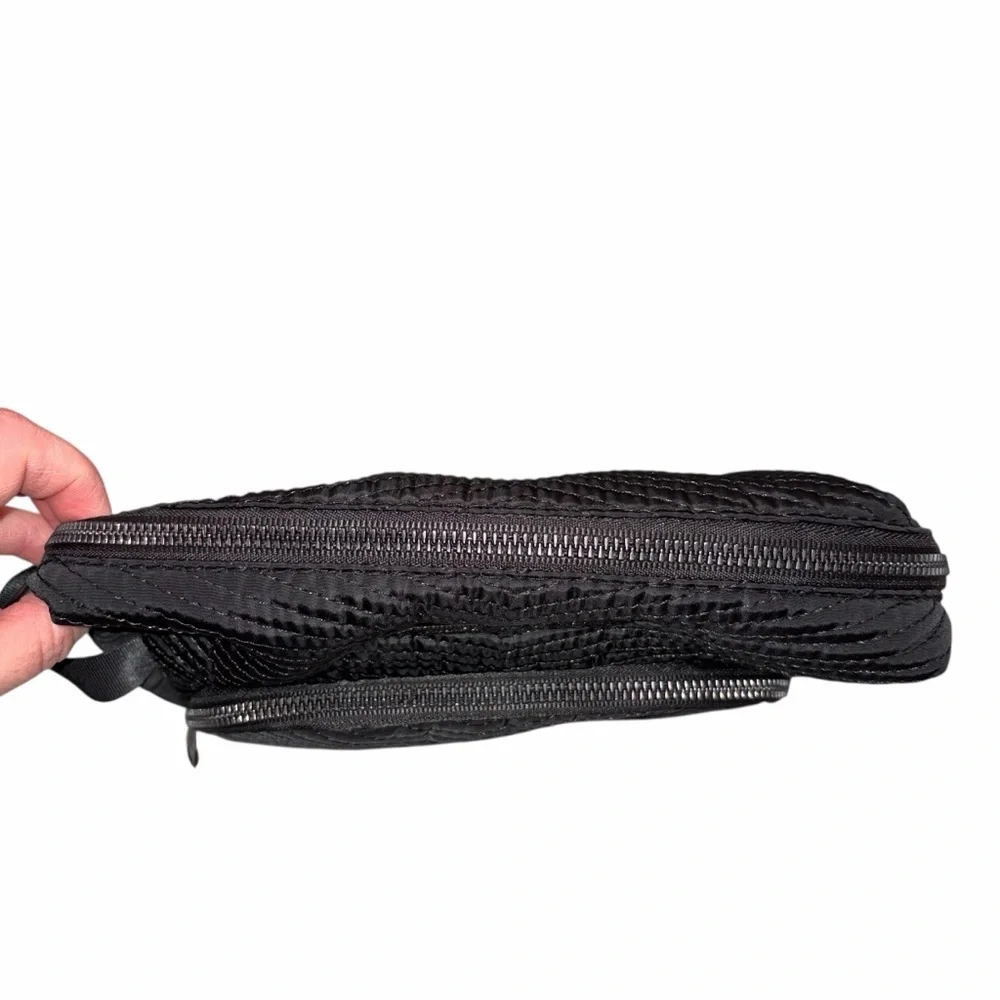 Aimee Kestenberg Quilted Black Cosmetic Bag Makeup Case Toiletries Bag